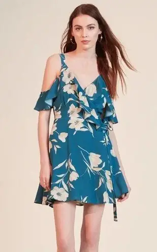 Privacy Please Revolve Hamlet Mini Wrap Dress in Sage Floral