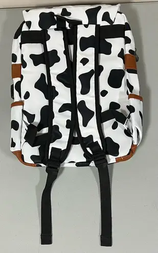 Black White Cow Print 17” in. Padded Cushioned Protective Laptop Bag Case Backpack 🤍🖤