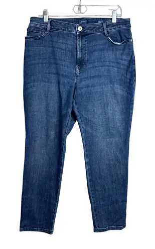 J Jill Denim Curvy Fit Slim Leg Jeans Size 14P Crop Stretch Medium Wash Blue