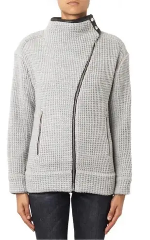 IRO Chelane Waffle Knit Zip Up Jacket Grey Sz 40EU 8US