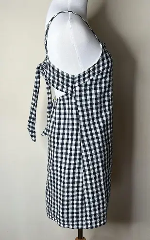 American Eagle Black Checkered Seersucker Mini Dress