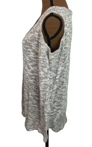 LNA cold shoulder marl textured long sleeve top in grey made in USA size M