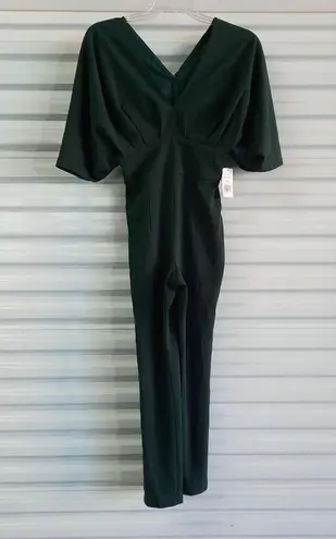Alexia Admor Jumpsuit Womens Size Extra Small XS Green V-Neck Ankle Cropped - Image 3