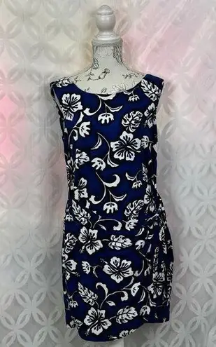 Passion Hawaii Original Classic Hibiscus Mock Wrap Hawaiian Sarong Dress Size L Blue Size L