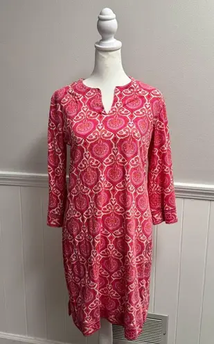 Coolibar Oceanside Tunic Dress 3/4 Sleeve Mini Length Pullover UPF Pink Small S