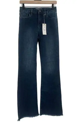 Just USA Jeans SZ 27 Slim Bootcut Denim NWT Dark Denim Fray AB109 Cotton Stretch