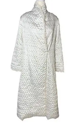 Vintage quilted lace satin robe alto image size s/m