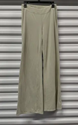 Free People Movement Wide Leg Lounge Pants Size Large Green Cotton Stretch Yoga