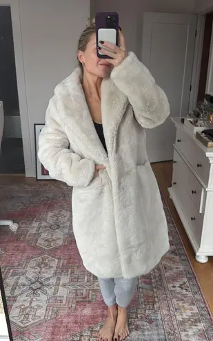 Nasty Gal , Off-White faux fur coat