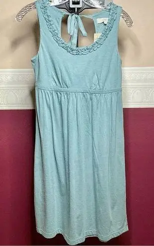 Ann Taylor Loft Dress Turq Women’s Small Petite Sleeveless Keyhole Back Tie NWT