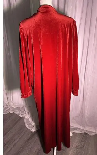 JASMINE ROSE Robe, Red Velveteen, Vintage, Women's 1X