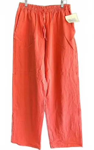 NWT B'Gauze Women's Orange 100% Cotton Pants Elastic Waist Sz 2 (L/XL) Size L