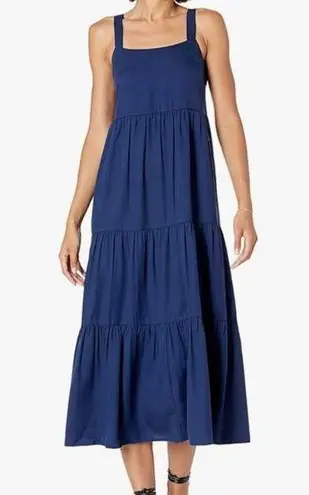 The Drop Women's Britt Tiered Maxi Tent Dress Size Medium Blue