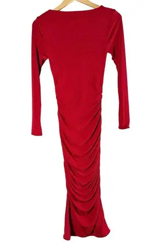 SER.O.YA Eden Cut Out Midi Dress Size Medium Red