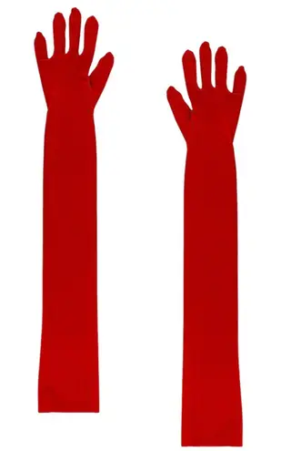 Norma Kamali Long Gloves in Tiger Red X-Small/Small New Womens Opera Elbow