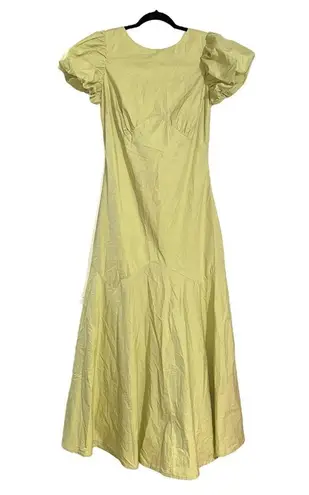 SIR. The label Mason Panelled Yellow Puff Sleeve Midi Dress Size M