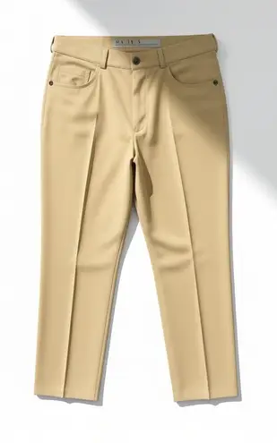 Masters Women's Golf Pants EU42 US12 Beige Stretch Straight Leg Austria Classic Yellow Size 12