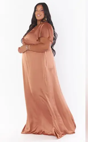 Show Me Your Mumu  Rome Twist Gown In Copper Luxe Satin - Image 6