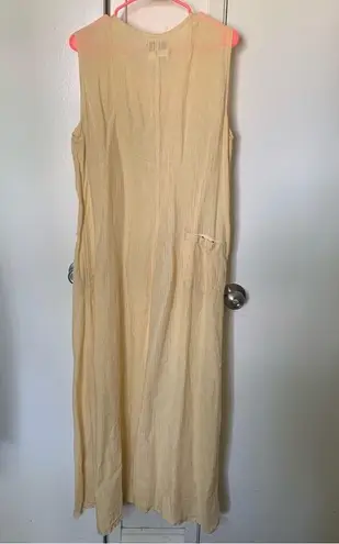 Flax yellow linen maxi dress