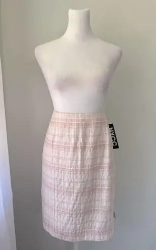 NWT New York Clothing Company Light Pink Plaid Skirt Size 16