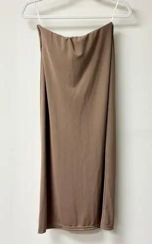 LPA NWT Thalia Crepe Jersey Pull On High Waisted Pencil Midi Skirt Mushroom S