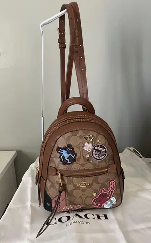 Coach Keith Haring Andi Backpack In Signature Canvas With Patches