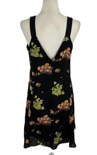 ALC Frank ALC Womens Size 4 Serena Floral Print 100% Silk Mini Dress Sleeveless V-Neck