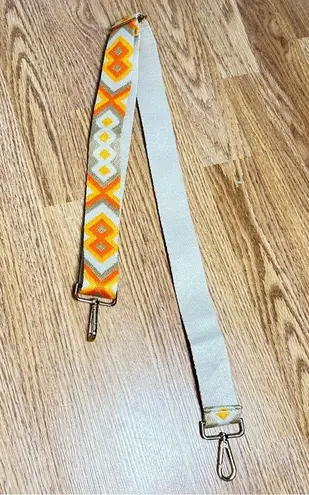 Lot of 2 Purse Straps Brown Faux Leather Aztec Print