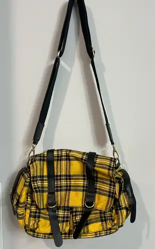 Yellow Y2K Plaid Print Crossbody / Adjustable Strap Bag