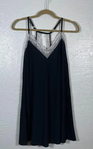 Soma Women L Black White Lace Chemise Slip Dress Coquette Feminine Regency Size L