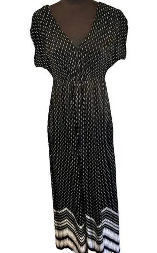 Soma Soft Jersey Maxi Long Dress Size Small Stretchy Black White