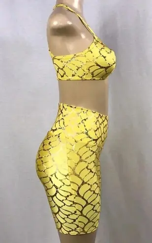 Zuliana Designer Activewear Two Piece Set Made In USA NWT Yellow