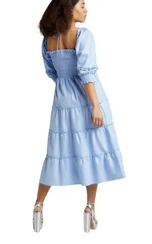 Hill House the Nesli Nap Dress in Light Blue Glitter Check