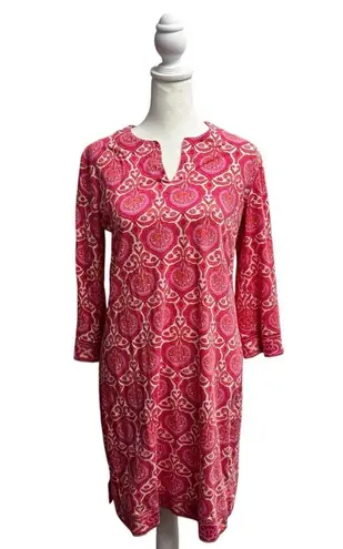 Coolibar Oceanside Tunic Dress 3/4 Sleeve Mini Length Pullover UPF Pink Small S