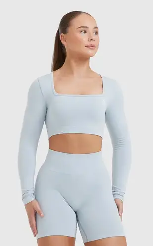 Oner Active Effortless Square Neck Crop Long Sleeve Top Ice Blue S