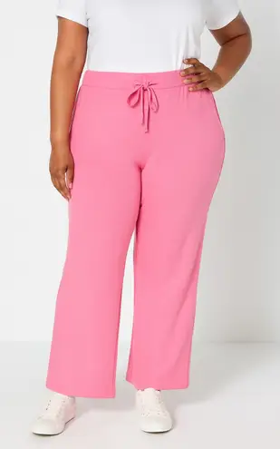 NWOT Candace Cameron Bure Plum Berry Wide Leg Dress Pants Women’s Petite 1X Pink