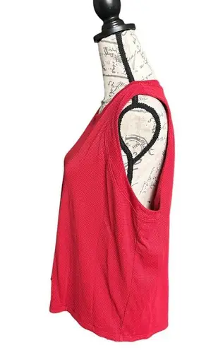 New Calia Carrie Underwood Bubble Mesh High Low Tank Top Autumn Rose Red 2X NWT