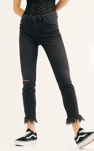 Free People Great Heights Frayed Skinny Jeans 27