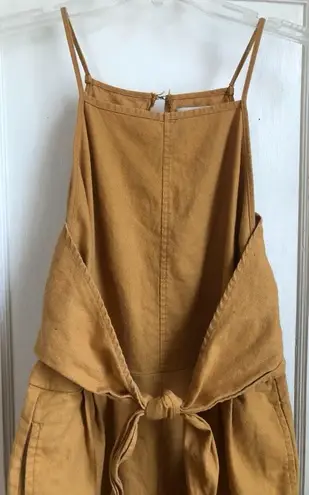 Greylin Mustard Yellow Linen Jumpsuit