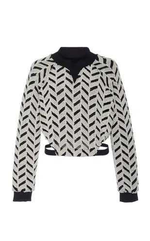 Koral Activewear Echo Friley textured herringbone cropped pullover sweatshirt S