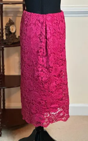 Dorothy Perkins Hot Pink Lace Straight Pencil Skirt