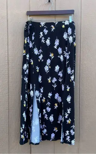 Lane Bryant NWT  Womens Skirt Maxi Slit Black Purple Floral Plus Size 18/20