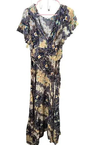 Abel the label  Floral Boho Patchwork Maxi Dress Womens Small