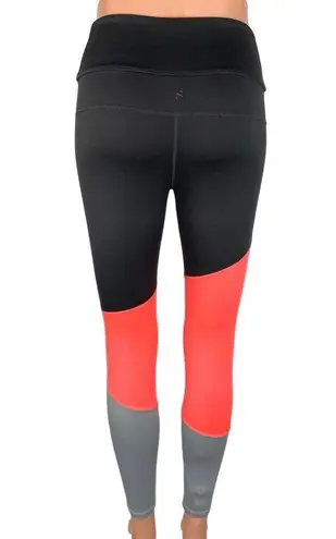 H&M  Sport Multicolor Activewear Colorblock Mid Rise Athletic Fitness Leggings S