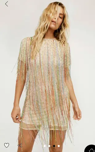 Nasty Gal Tassel Beaded Sequin gold dress