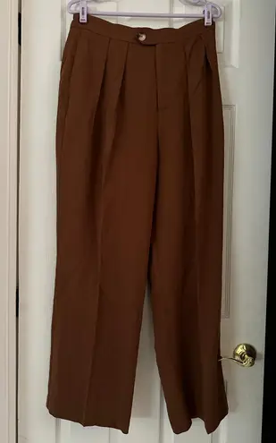 Free People Gabbie Vest Suit Set $308 SIZE 10 Brown Pants and Vest NWT