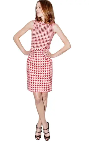 Boden Martha Geometric Print Dress Sleeveless Fitted Work Cocktail Party 8P EUC Red