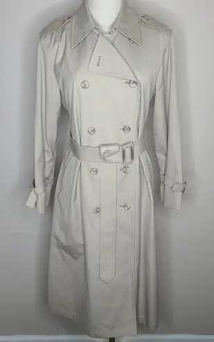 London Fog Vintage Maincoats Classic Double Breasted Belted Trench Coat Sz 10P
