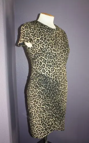 Torn By Ronny Kobo NEW Kaitlyn Pleated Cheetah Mini Dress L 6/8 $215