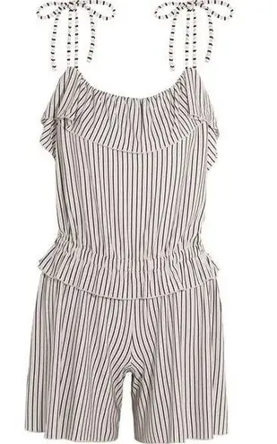 See By Chloe women’s ruffled striped jersey playsuit romper size US 6 small